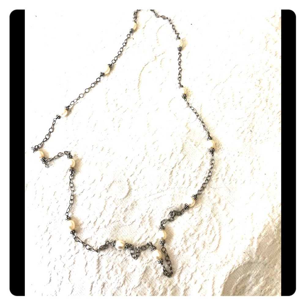 Judith Ripka Pearl and Sterling Silver Necklace